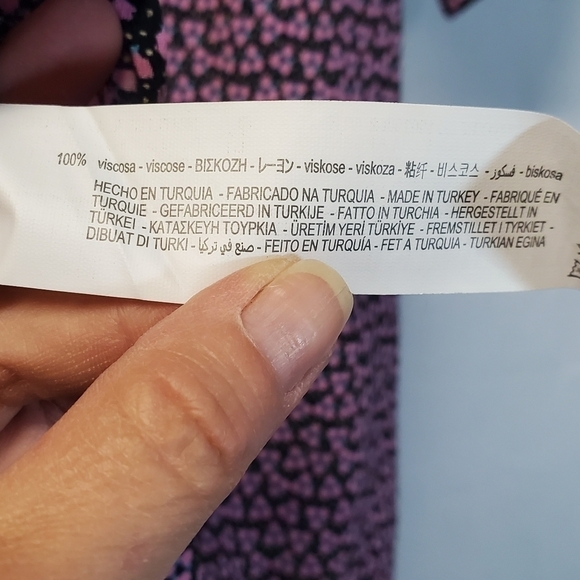 Nwt Zara 100% Viscose Black & Purple Floral Romper - Picture 16 of 16